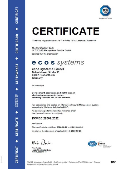 ISO 27001 certificate 2026-1