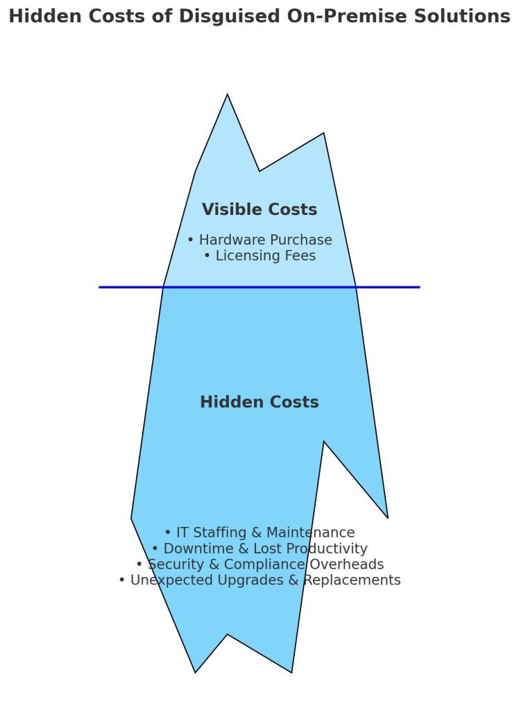 iceberg chart of hidden costs fake saas