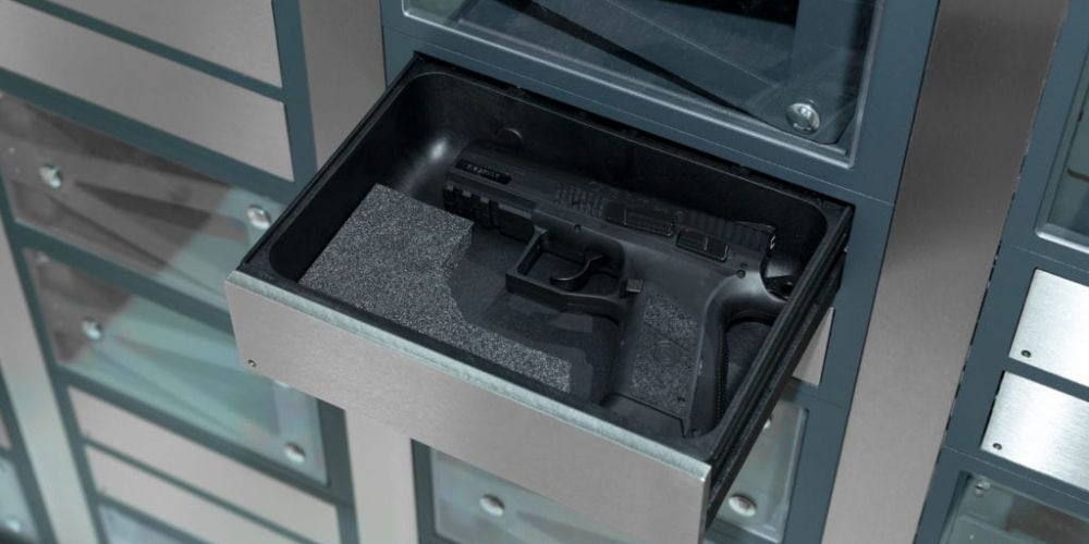 Handgun within ecos drawer