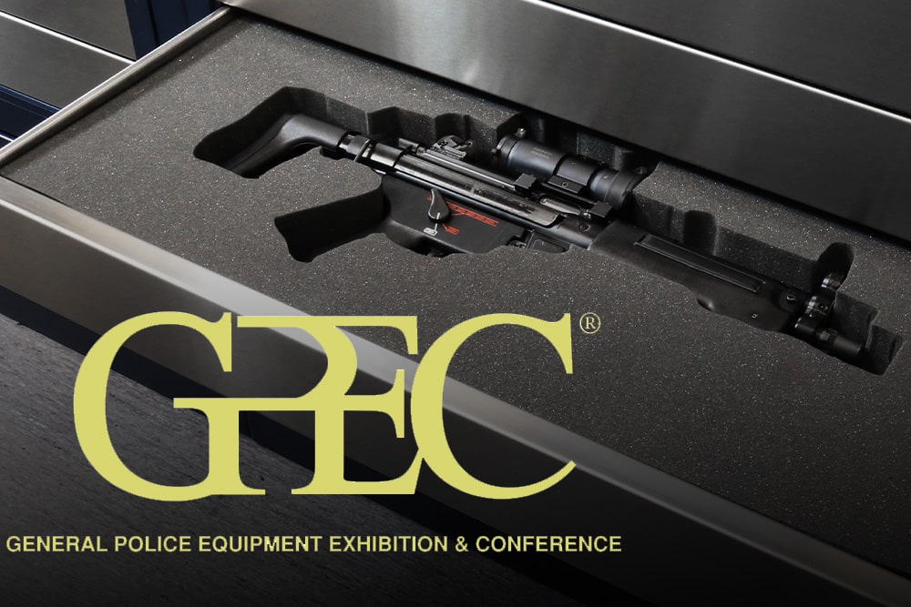 Banner of 'GPEC' with a gun