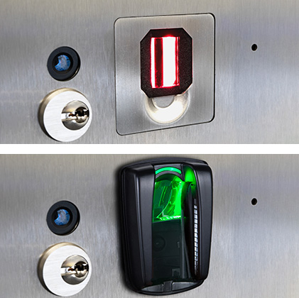Biometric-readers-on-electronic-key-cabinet